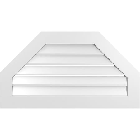 Ekena Millwork Octagonal Top Surface Mount PVC Gable Vent: Functional, w/ 3-1/2"W x 1"P Standard Frame, 40"W x 22"H GVPOT40X2201SF